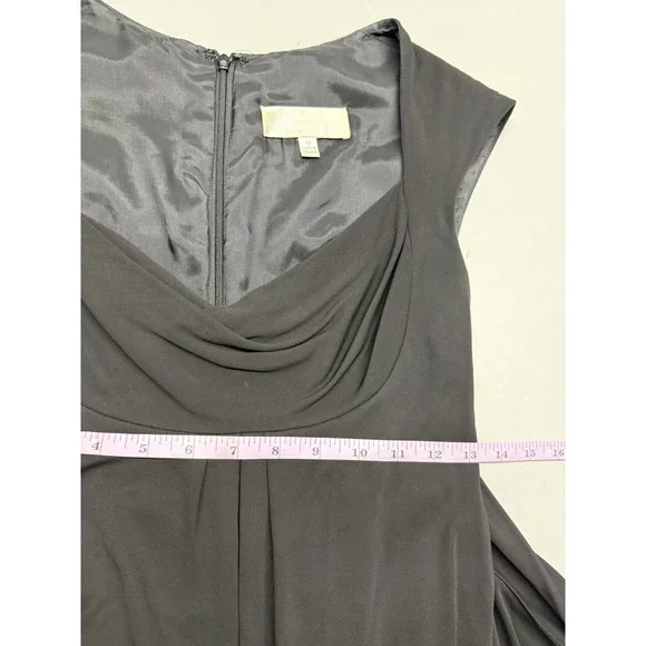 Badgley Mischka Black Cowl Neck Cocktail Dress Bubble Hem Sleeveless Size 0 - Picture 5 of 13